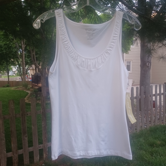 ECOLOGIE SCOOP NECK TANK TOP NWT WHITE SIZE SMALL - Picture 7 of 16